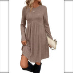 Vestido de Punto con Falda de Vuelo