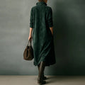 Vestido Camisero de Ante Verde