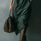 Vestido Camisero de Ante Verde