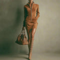 Vestido Camisero de Ante Camel