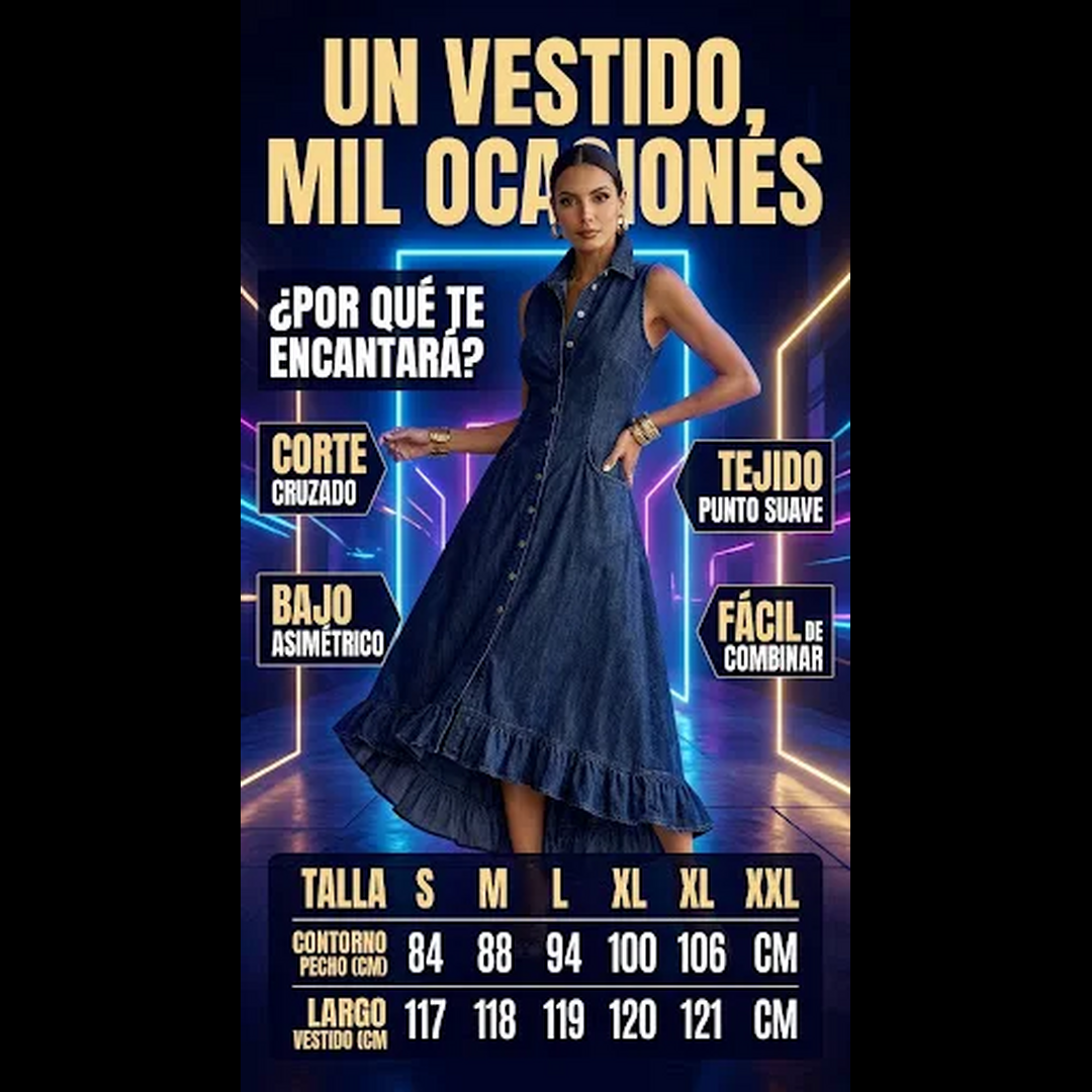 Vestido Midi con Cuello Solapa y Volantes